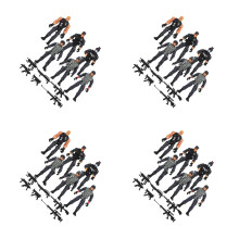 24Pièces Mini Figurines Militaires Jouets Interactifs Plastique Coloré