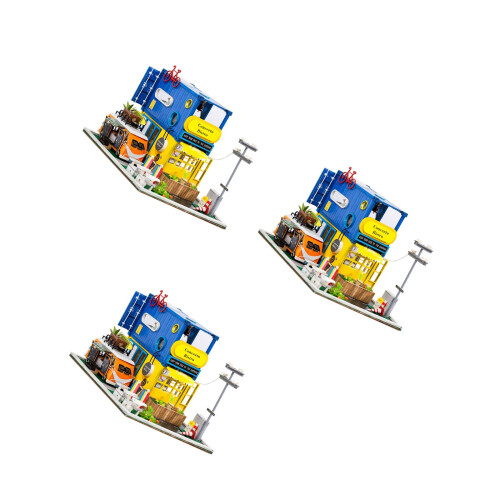 3Pièces Mini Maison DIY Bois Kit Cadeau Enfant