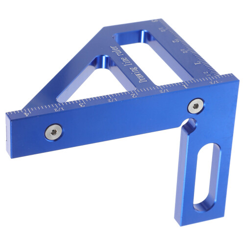 2Pcs Multi-Angle Aluminum Square Woodworking Measuring Tool Blue 1