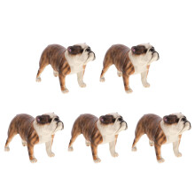 5Pièces Figurines Chien Plastique Colorées Décoratives Pour Intérieur