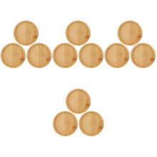 12Pièces Sous-Pots En Bois Khaki Bords Relevés Anti-Débordement