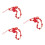3Stk Rote Beaded , PVC Handy Charms, Glückszeichen, 5