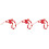 3Stk Rote Beaded , PVC Handy Charms, Glückszeichen, 6
