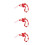 3Stk Rote Beaded , PVC Handy Charms, Glückszeichen, 8