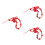 3Stk Rote Beaded , PVC Handy Charms, Glückszeichen, 9