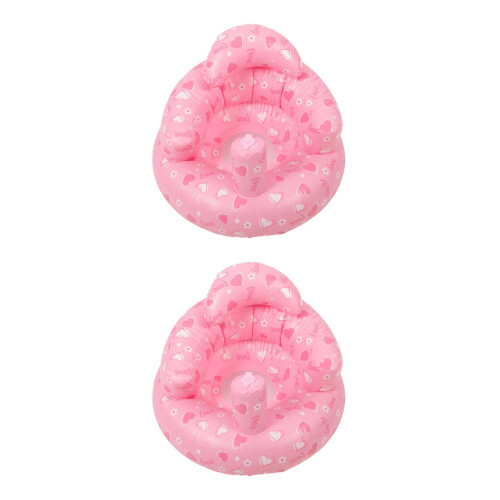 2Pièces Siège Bébé Gonflable Rose PVC Doux Respirant Pour Bain