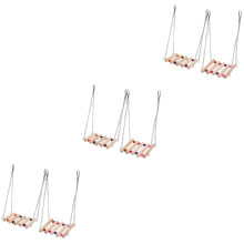 6Stk Vogelspielzeug Hängeschaukel Holz Multicolor Papagei Käfig Spaß