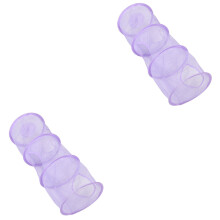 2Pcs Purple Clothes Organizer Bag Hanging Storage Net Foldable 3-Layer
