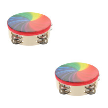 2Pcs Double Row Jingle Tambourines Assorted Color Percussion Toys