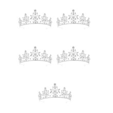 5Stk Edle Hochzeitskrone Silber Rhinestone Tiara Haar Für Damen