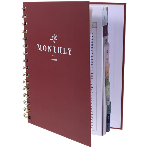 3Pcs Dark Red Planner Notepad Daily Use Stylish Agenda Notebook 1