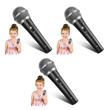 3Pièces Microphone Jouet Noir Plastique Accessoire Pour Enfants