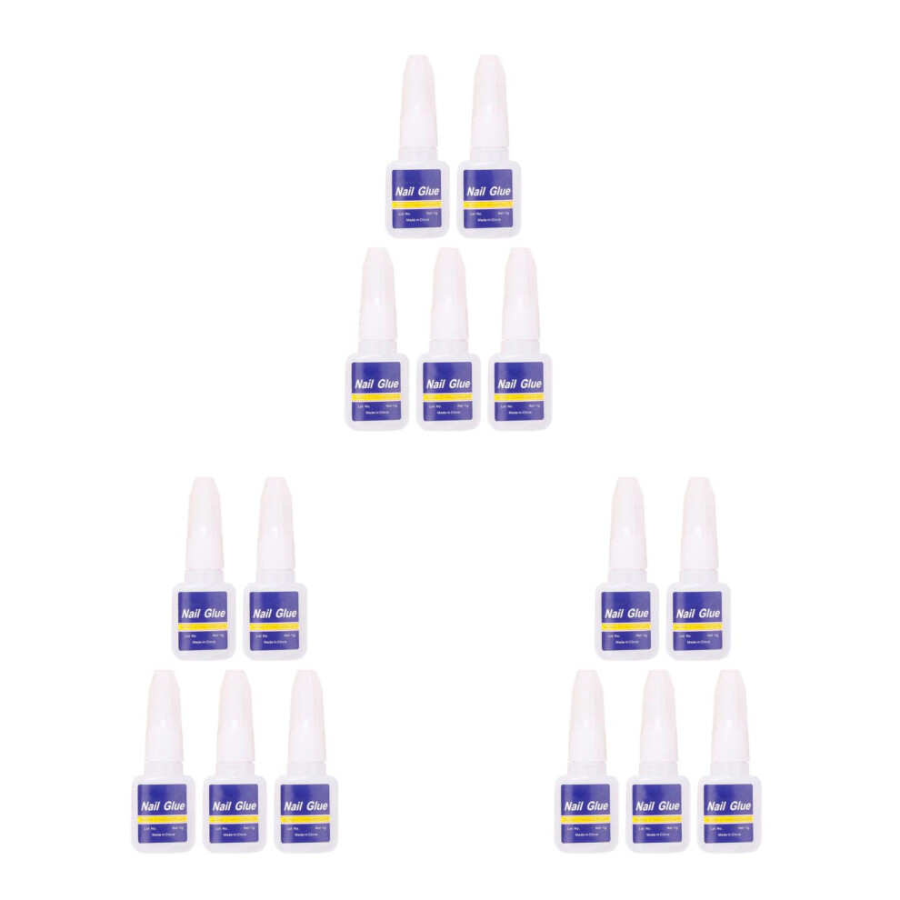 Happyyami 15Pcs Press On Nail Glue Brush On Nail Art Glue For Salon Use