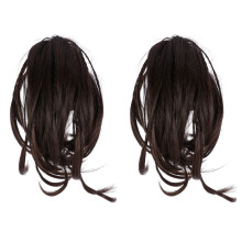 2Pièces Extension Queue De Cheval Claw Clip Synthétique Marron