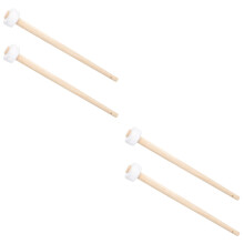 4Stk Weißer Holzmallet Gong Zubehör Mit Gummikopf Für Musikevents
