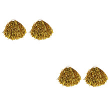 2Paare Goldene Cheer Poms Mit Glattem Ring Für Sport Wettbewerbe