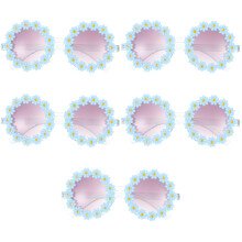 5Stk Blaue Kinder Sonnenbrillen Mit Blumenmotiv Lustige Partybrillen
