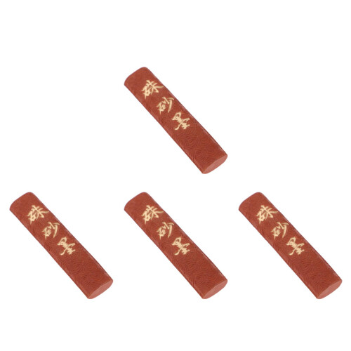 4Pcs Durable Dark Red Ink Sticks for Student Calligraphy and Art Use