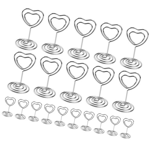 80Pièces Clips Métal Argent Supports Cartes Nom Table 1