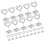 80Pièces Clips Métal Argent Supports Cartes Nom Table 3