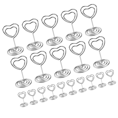 80Pièces Clips Métal Argent Supports Cartes Nom Table 2