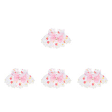 4Stk Pinke Katzenhalsbänder Mit Glocke Spitzen-Design Für Mädchen