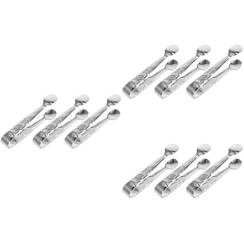 9Stk Eiszange Eiswürfel Servierzange Silber Zum Servieren