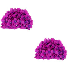 2Stk Modische Schwimmkappe Damen Lila, Blume, Ohrenschutz, Komfortabel