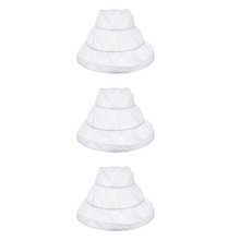 3Stk Petticoat Weiß Mit 3 Stahlreifen, Elastisch Faltbar