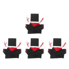 4Ensembles Costume Diplômé Rouge En Polyester Pour Animaux En Peluche