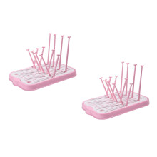 2Pièces Séchage Rose Support Bottles Flexible En PP Sécurisé