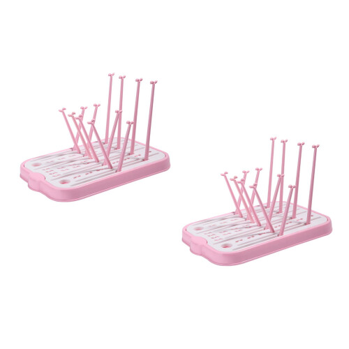 2Pièces Séchage Rose Support Bottles Flexible En PP Sécurisé