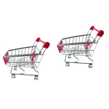 2Stk Silber Mini Einkaufswagen Kinder Trolley Spielset Aus Metall