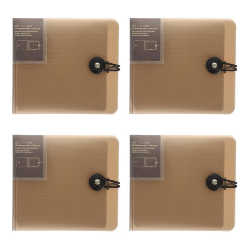 4Pièces Album Rangement Cd Dvd Coffee 12 Disques
