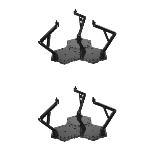 2Pièces Support Action Figurine Plastique Noir Usage Domestique