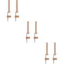 6Pièces Kit Complet Tressage Bracelet Bois Métal DIY Orange