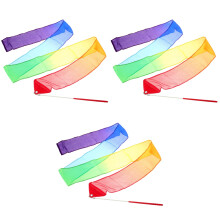 3Pièces Rubans Colorés En Soie Pour Gymnastique Et Danse Enfants
