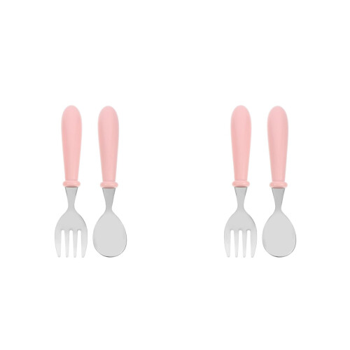 2Ensembles Kit Fourchette Bébé Acier Rose Portable