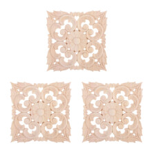 3Pièces Décorations En Bois Carvées Khaki Pour Élégants
