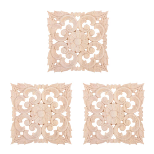 3Pièces Décorations En Bois Carvées Khaki Pour Élégants
