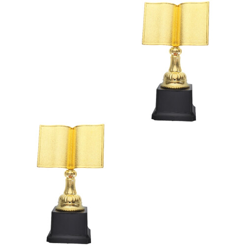 2Pièces Trophées De Lecture Dorés En Prix Exquis Compact