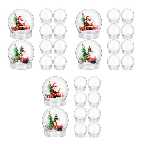 45Pièces Boules À Neige Transparentes DIY Décoration Hiver