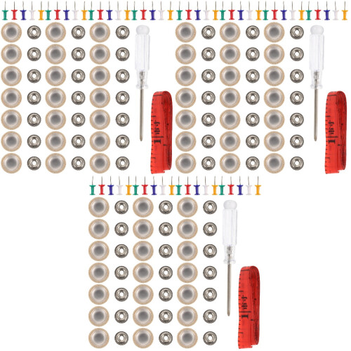 3Ensembles Kit Boutons Rivets Réparation Tissu Toit Beige