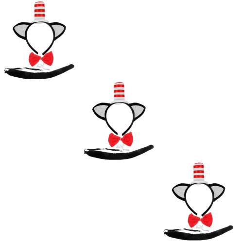 3Ensembles -Tête Chat Oreilles Costume Queue Accessoires Cosplay