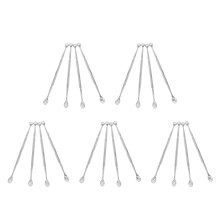 20Pièces Kit Cuticules Acier Inoxydable Durable Double Embout Argenté