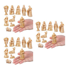 3Ensembles Sculptures Résine Beige Famille Sainte Décorations De Noël
