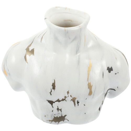 2Pcs Ceramic Lower Vase Light Grey Artistic Flower Display for Room 1