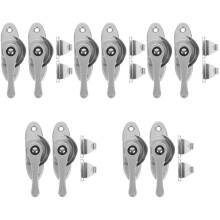 10Ensembles Verrous PVC Argent Pour Fenêtres Coulissantes
