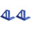 2Pièces Outils De Mesure Angle 45/90 Bleu Aluminium Pour Menuiserie 1
