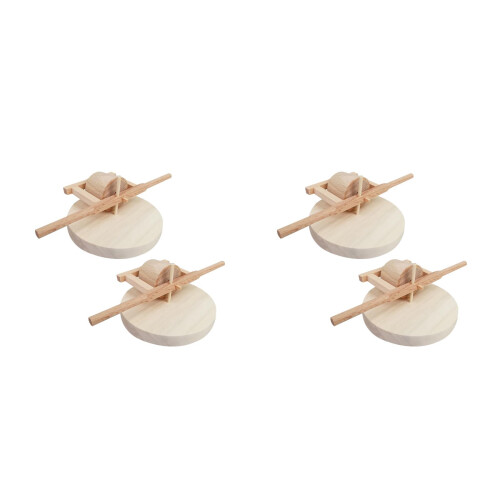 4Pièces Miniature Bois Sans Odeur Décor Rustique Marron